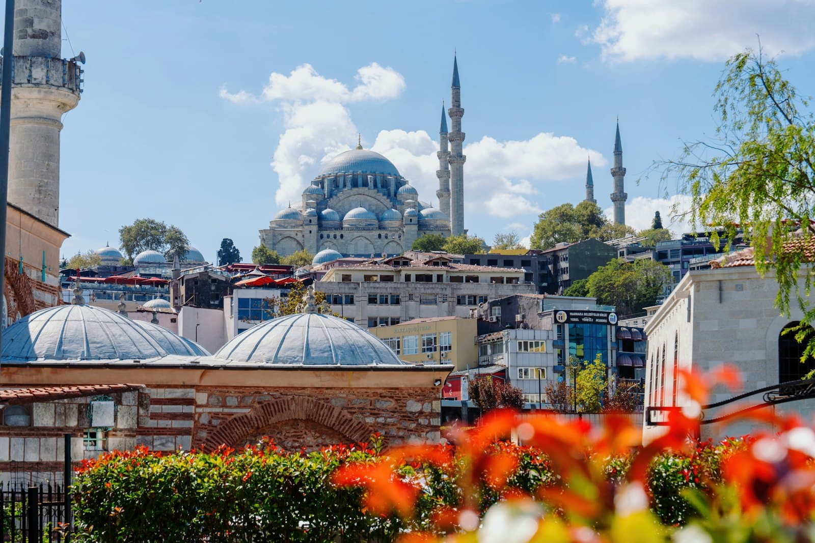 La mosquée Bleue d'Istanbul et ses tulipes